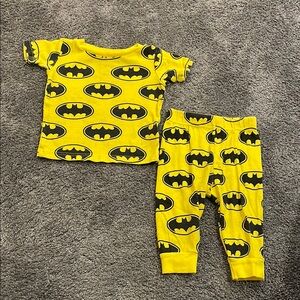 Yellow Batman Logo Kids Pajama Set